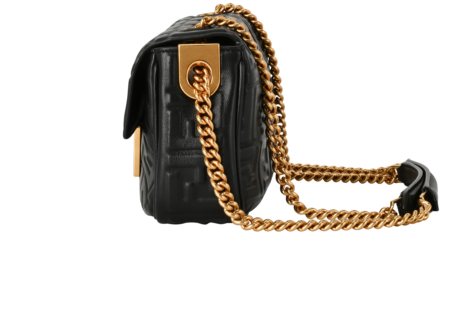 Baguette Chain Midi, &pound;1,200, Handbags, Black, Leather, Bottom view